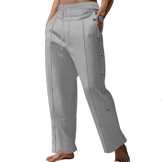 Herren elegante Sommerhose mit seitlichen Knöpfen EB