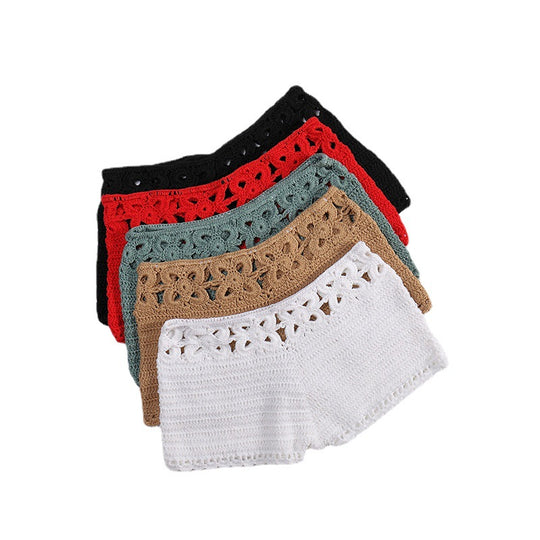 Damen Häkel-Shorts mit floralem Bund EB