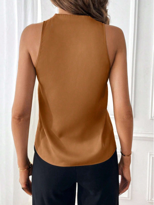 EB | Ärmellose Satin-Weste mit V-Ausschnitt für Damen