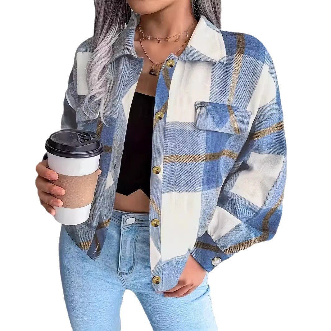 Damen karierte Hemdjacke EB