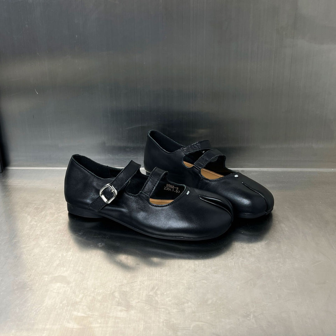Damen Ballerinas mit modischem Riemen und anatomischem Fußbett EB