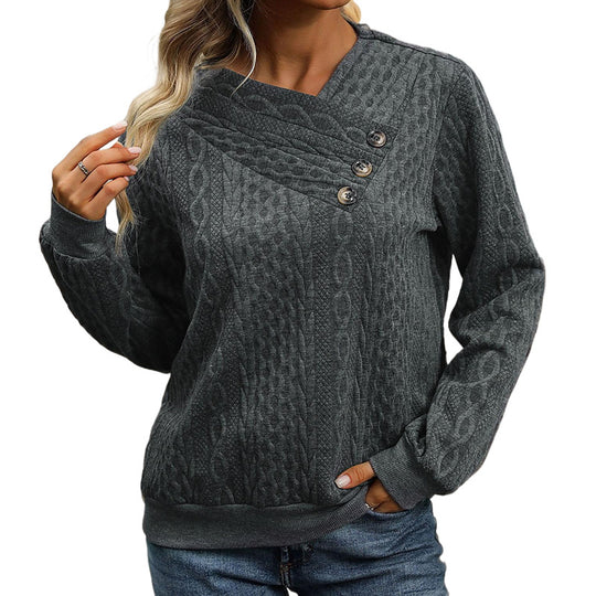 Damen Strickpullover mit dekorativen Knöpfen EB
