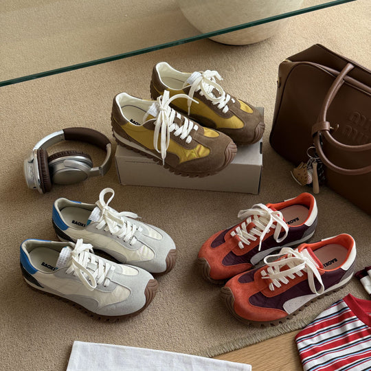 Damen Sportliche Retro-Laufschuhe mit atmungsaktiver Oberflächenstruktur und rutschfester Sohle EB