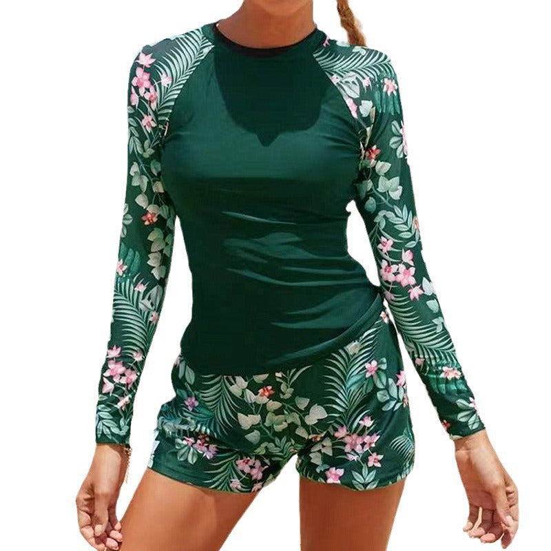 Damen UV-Schutz Rashguard-Set mit floralem Design EB