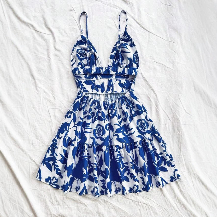 Damen Sommerkleid mit verspieltem Babydoll-Schnitt und floralem Design EB