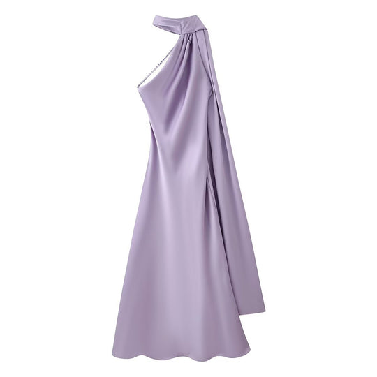 Damen Maxikleid mit elegantem Halterneck und fließendem Schnitt EB