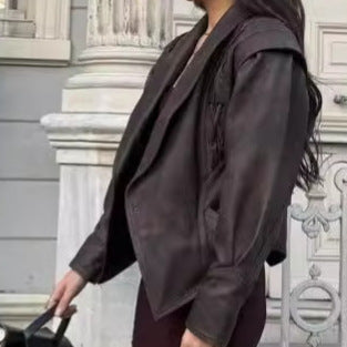Damen Bikerjacke aus Kunstleder EB