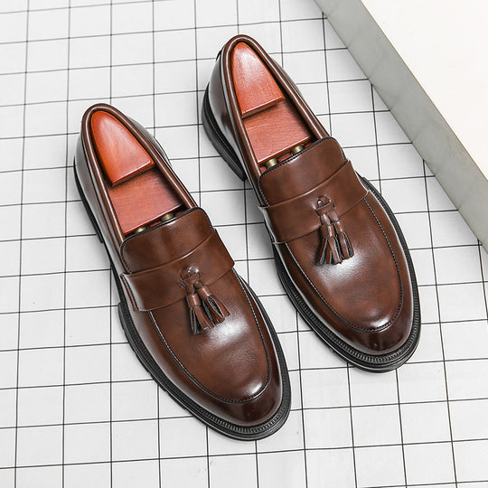 Damen elegante Loafers mit Quasten und hochwertigem Leder EB