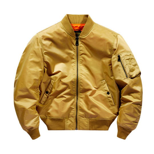 Herren Flieger-Bomberjacke aus technischem Nylon mit Rippbündchen und Ärmeltasche EB
