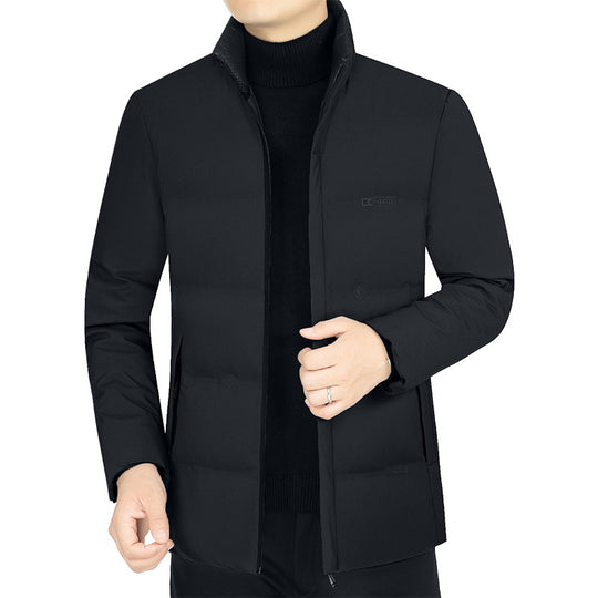 Herren Leicht wattierte Stehkragen-Funktionsjacke mit schlanker Silhouette EB