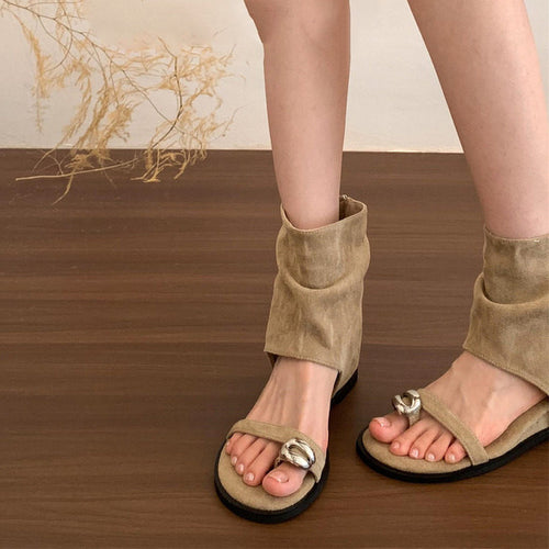 Damen Modische Wedgesandalen mit flexibler Obermaterial-Kombination und trendigem Dekor EB