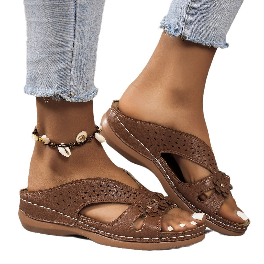 Damen Komfortable Sandalen mit floralem Design und atmungsaktivem Obermaterial EB