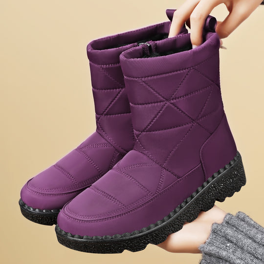Damen Komfortable Winterstiefel mit hohem Schaft und rutschfester Sohle EB