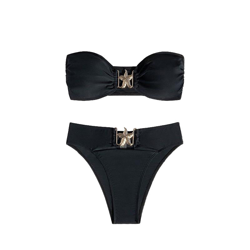 Damen Bandeau-Bikini mit elegantem Designelement EB