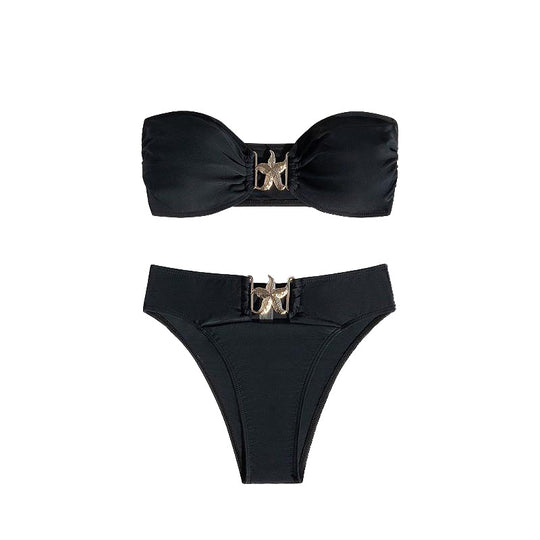 Damen Bandeau-Bikini mit elegantem Designelement EB