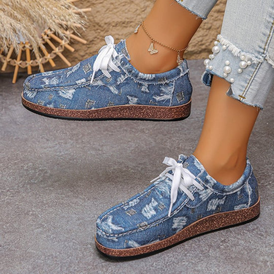 Damen Komfortable Freizeitschuhe mit lässigem Denim-Design EB