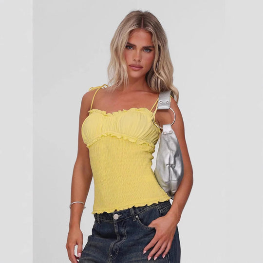 Damen luftiges Trägertop mit Rüschendetails EB