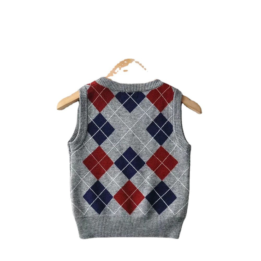 Damen Schickes Strickoberteil mit V-Ausschnitt und Karomuster EB