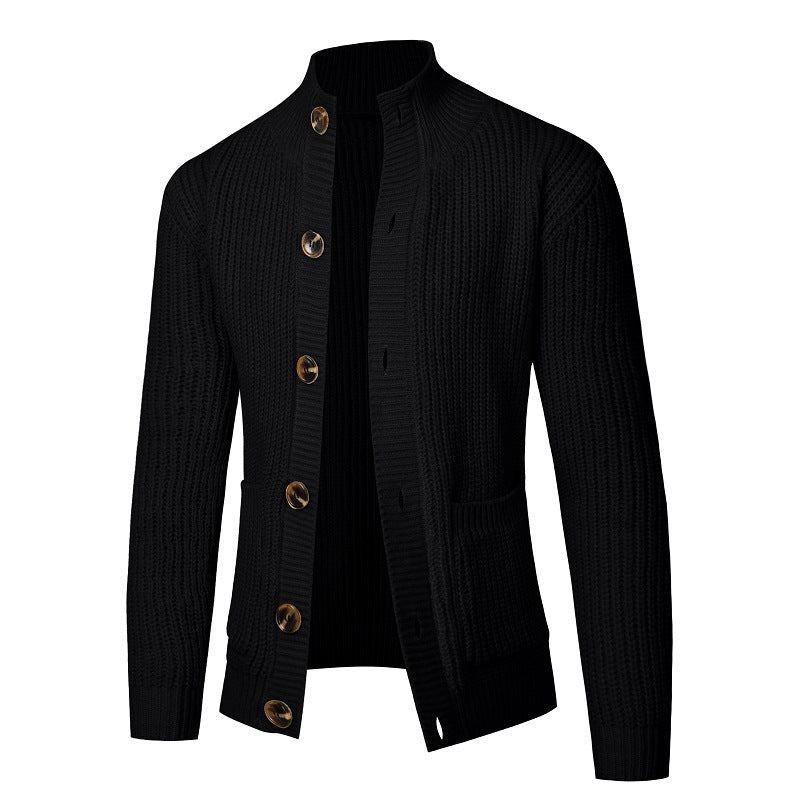 Herren komfortable Strickjacke mit Knopfverschluss EB
