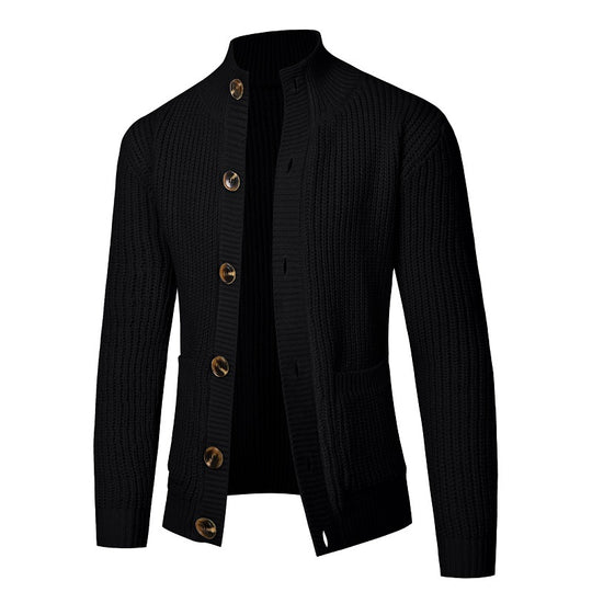 Herren komfortable Strickjacke mit Knopfverschluss EB