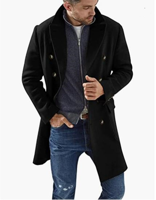 Herren eleganter Doppelknebel-Mantel mit modernem Schnitt EB
