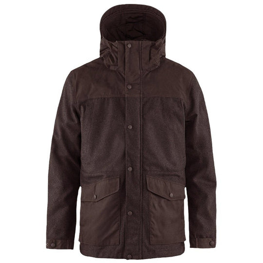 Herren funktionale Winterjacke mit abnehmbarem Kapuzenkragen und großen Taschen EB