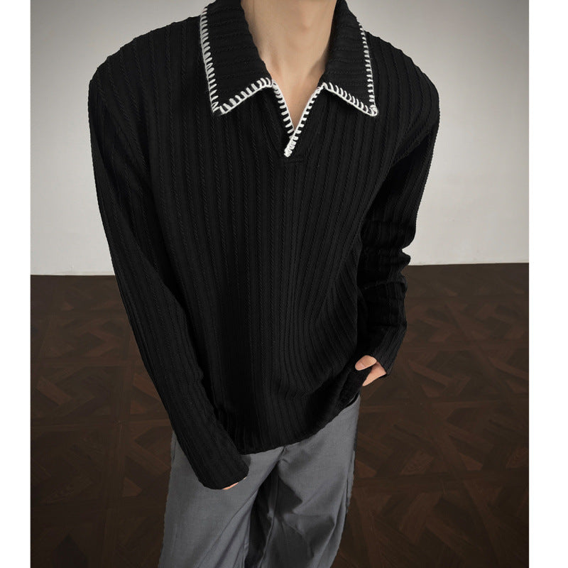 Herren Pullover mit lässigem strukturiertem Design und modischem Kragen EB