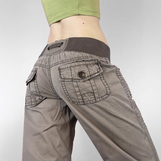 Damen nan Highwaist Schlaghose mit weitem Bein, hohem Bund und Gürtelschlaufen EB