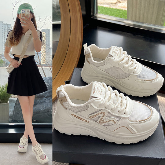 Damen sportliche Sneakers mit atmungsaktiver Mesh-Oberfläche und dämpfender Sohle EB