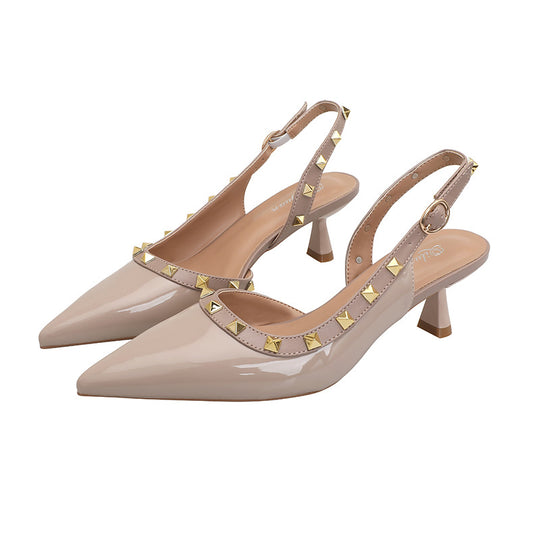 Damen Slingback-Pumps mit strukturierter Oberfläche und glamourösem Schmuckdetail EB