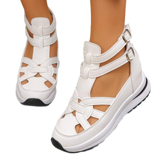 Damen Wedge-Sandalen mit modischem Riemendesign und komfortabler Plateau-Sohle EB