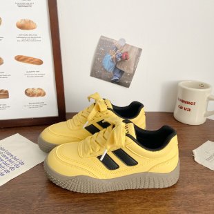 Damen Komfortable Sneakers mit dicker Gummisohle und atmungsaktiver Oberflächenstruktur EB