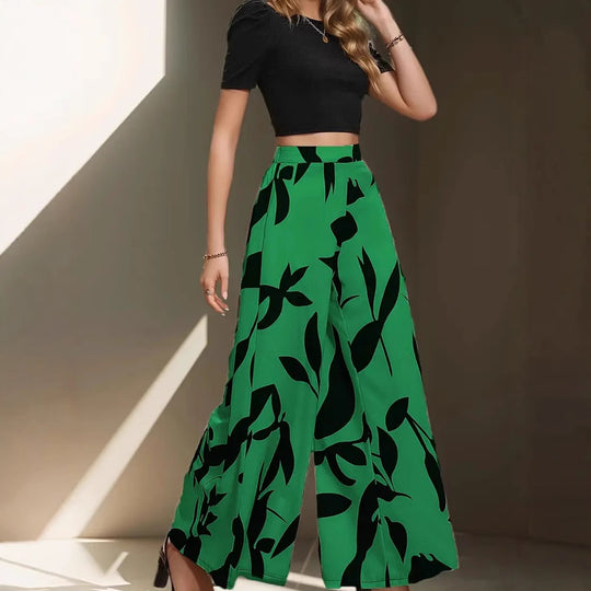 Damen Palazzohosen mit floralem Muster EB