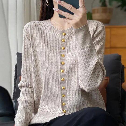 Damen Strickjacke mit goldenen Knöpfen EB