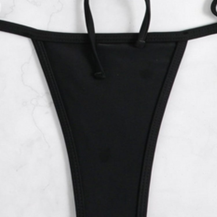 Damen Triangel-Bikini-Set mit geflochtenem Höschen und verstellbaren Trägern EB