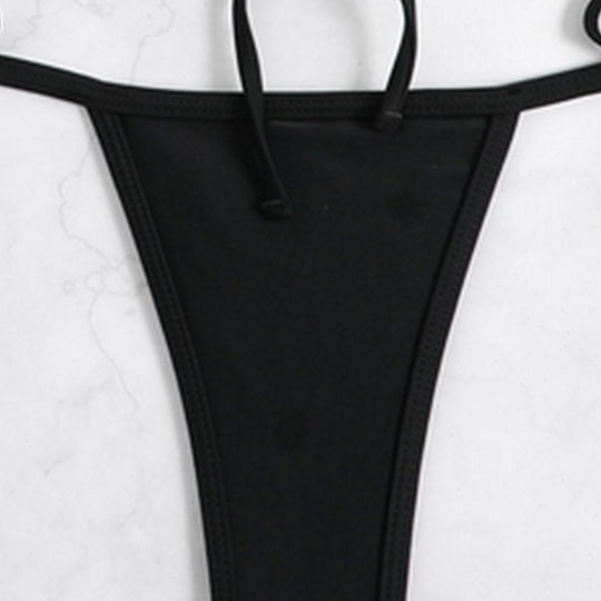 Damen Triangel-Bikini-Set mit geflochtenem Höschen und verstellbaren Trägern EB
