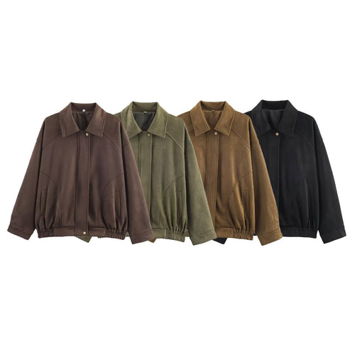 Damen Oversized Jacke aus hochwertigem Kunstleder EB