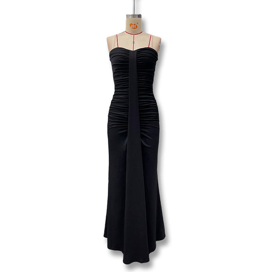 Damen Figurbetontes Maxikleid mit Raffungen und zartem Schnitt EB