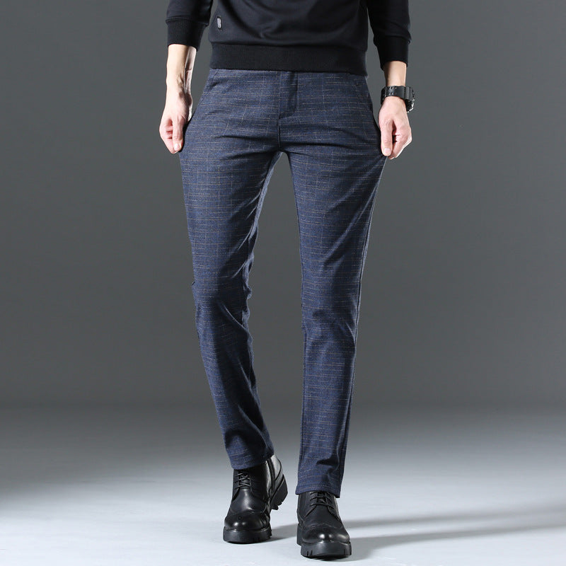 Herren moderne Chinohose mit elastischem Bund und seitlichen Taschen EB