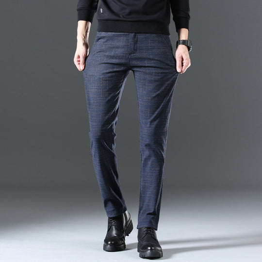 Herren moderne Chinohose mit elastischem Bund und seitlichen Taschen EB