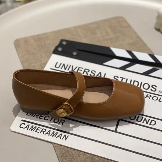 Damen elegante Ballerinas mit dekorativem Riemen und komfortablem Fußbett EB