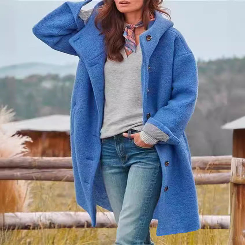 Damen Oversized Wollmantel im casual Look EB