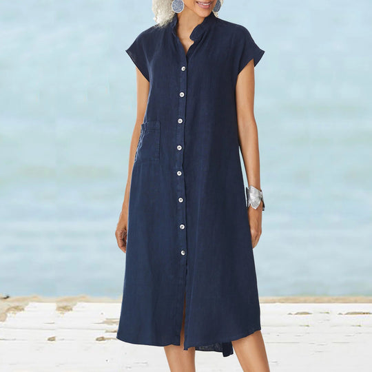 Damen Hemdblusenkleid mit funktionalen Taschen und luftiger Passform EB