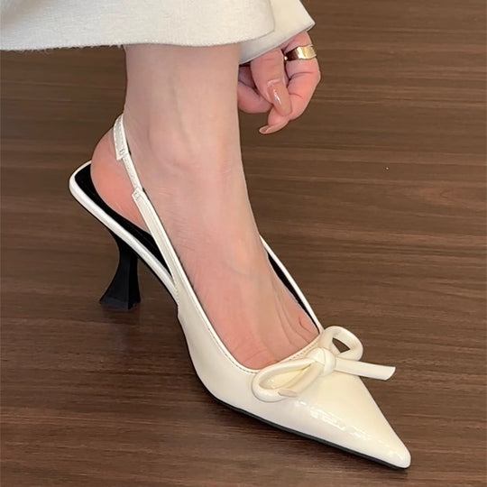 Damen Slingback Pumps mit modischem Schleifenakzent und elegantem Absatz EB