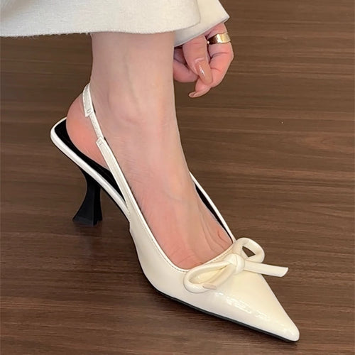 Damen Slingback Pumps mit modischem Schleifenakzent und elegantem Absatz EB