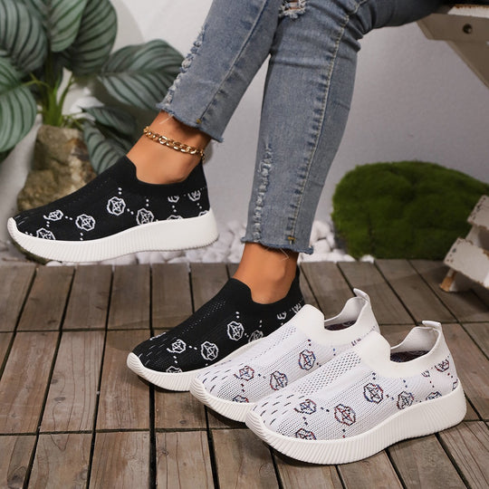 Damen atmungsaktive Slip-On Sneakers im modernen Design mit komfortabler Sohle EB