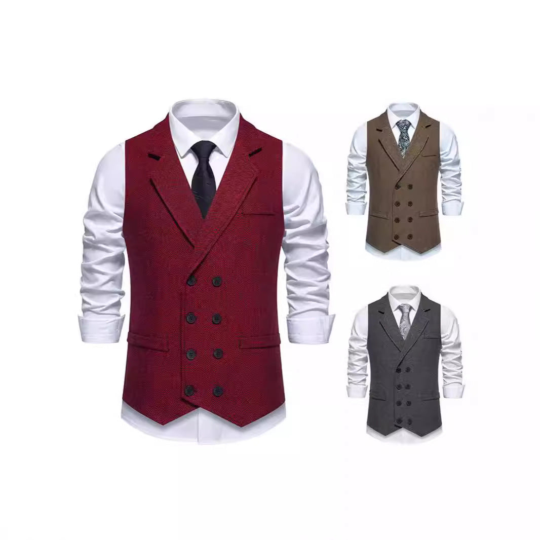 Herren Elegante Anzugweste mit klassischem Hahnentrittmuster und modernem Schnitt EB
