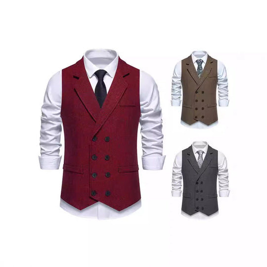 Herren Elegante Anzugweste mit klassischem Hahnentrittmuster und modernem Schnitt EB