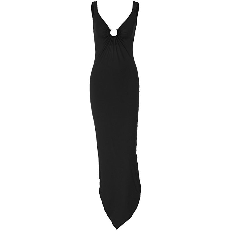 Damen Figurbetontes Maxikleid mit raffiniertem Cut-Out und zeitgemäßem Design EB