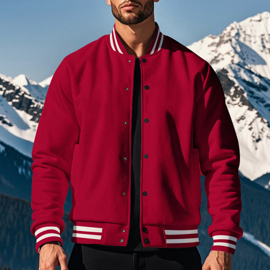 Herren nan stylische College-Varistyjacke mit geripptem Kragen, elastischen Bündchen und wärmender Thermowattierung EB